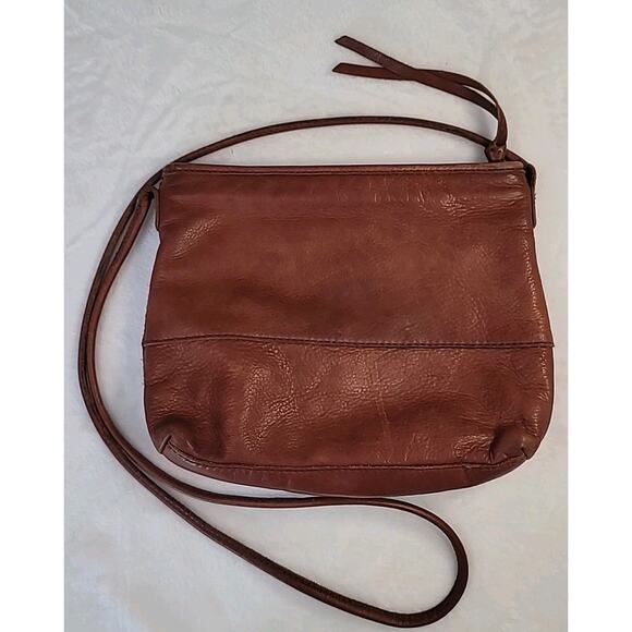 Margot New York VTG Brown Leather Crossbody Purse – Minimalist Classic Bag - Picture 2 of 9